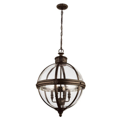 Lustre Adams 4 lumières bronze, verre