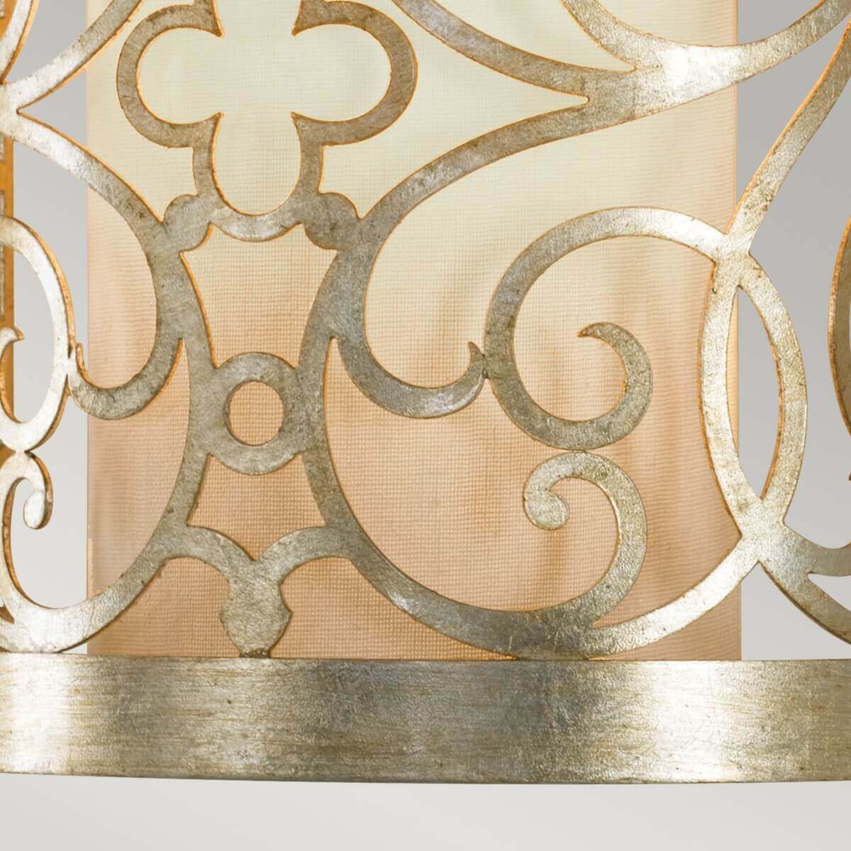 Applique murale Arabesque argentée, verre