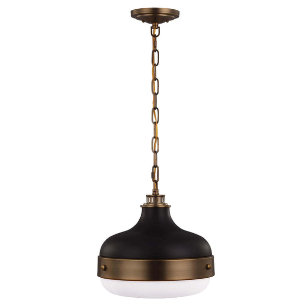Suspension Cadence 2 lumières laiton et noire, verre