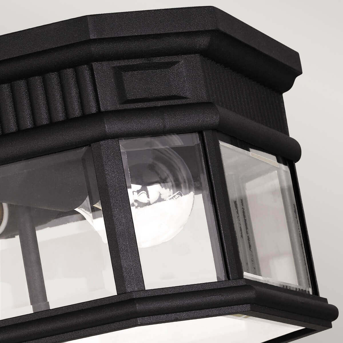 Plafonnier extérieur Cotswold Lane 2 lumières noir, verre