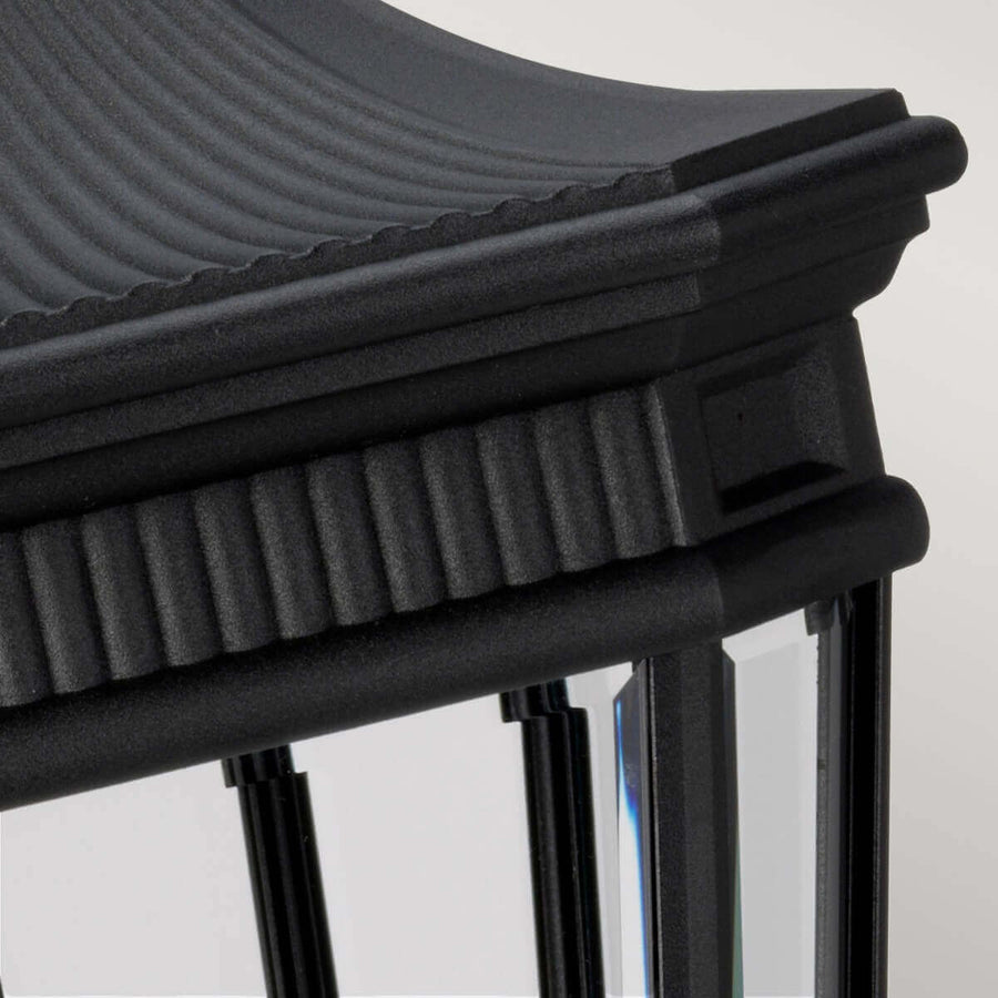 Lampadaire extérieur Cotswold Lane 3 lumières noir, verre, H 78 cm