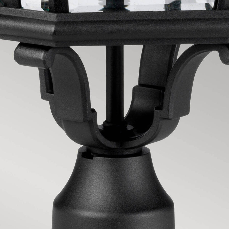 Lampadaire extérieur Cotswold Lane 3 lumières noir, verre, H 78 cm