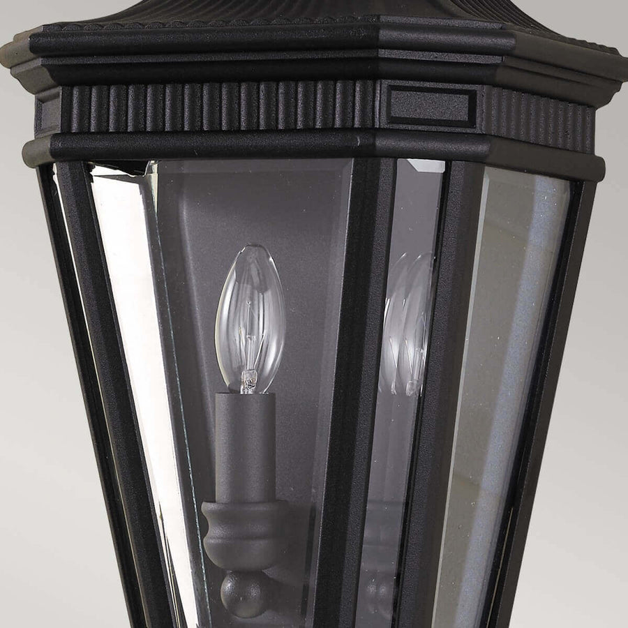 Applique extérieure Cotswold Lane 2 lumières noire, verre, H 40,6 cm