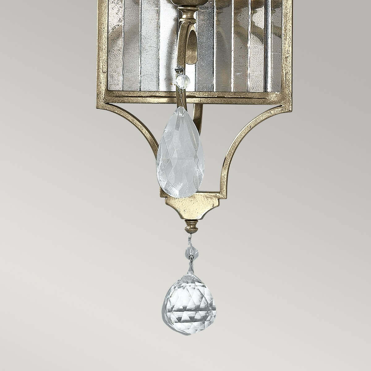 Applique murale Gianna dorée et argentée, cristal