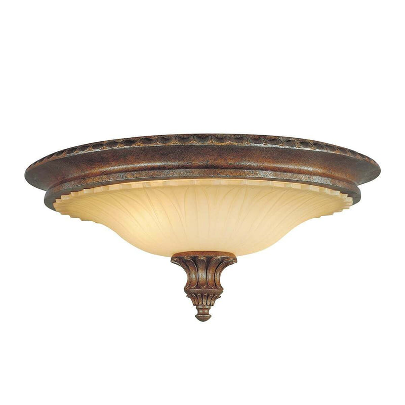 Plafonnier Stirling Castle 2 lumières bronze, verre, Ø 44,5 cm