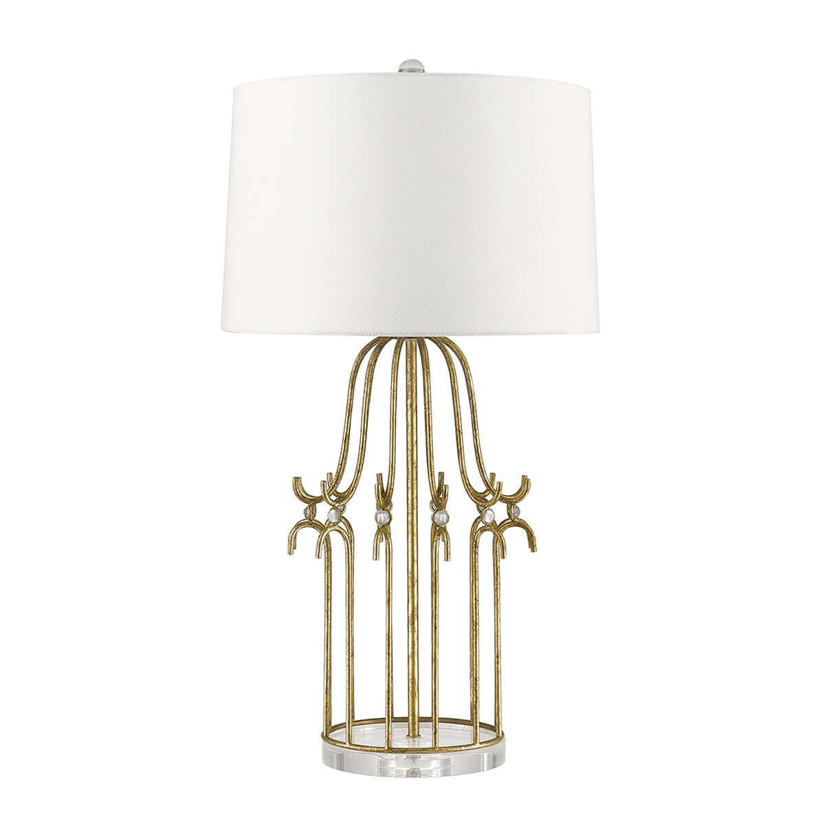 Lampe à poser Stella dorée et crème