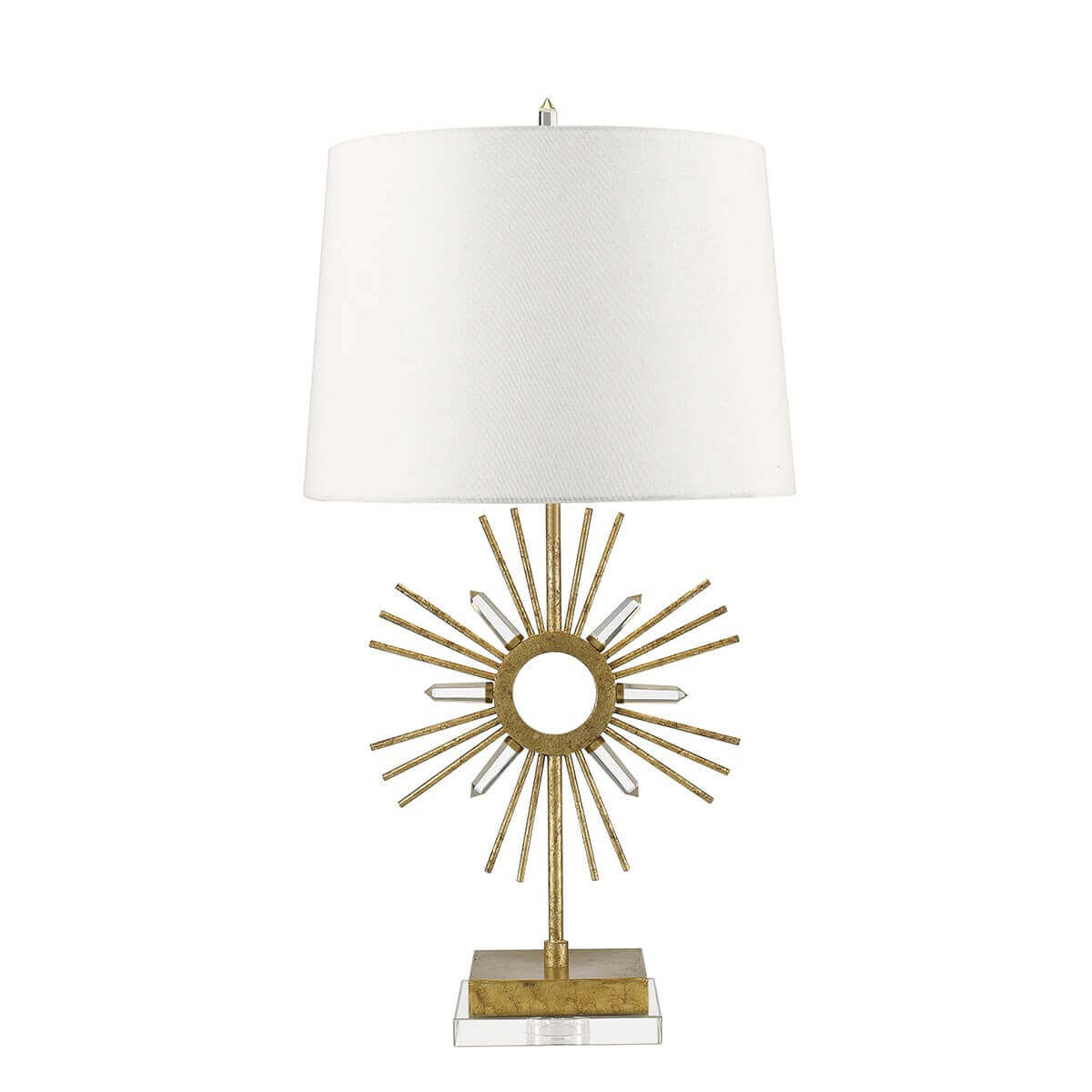 Lampe à poser Sun King dorée et crème