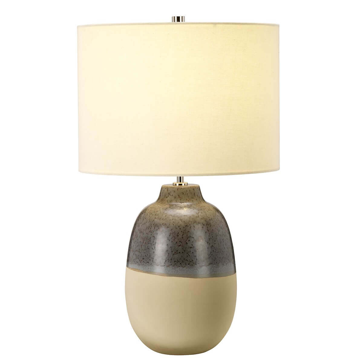 Lampe à poser Grange Park grise et marron, céramique