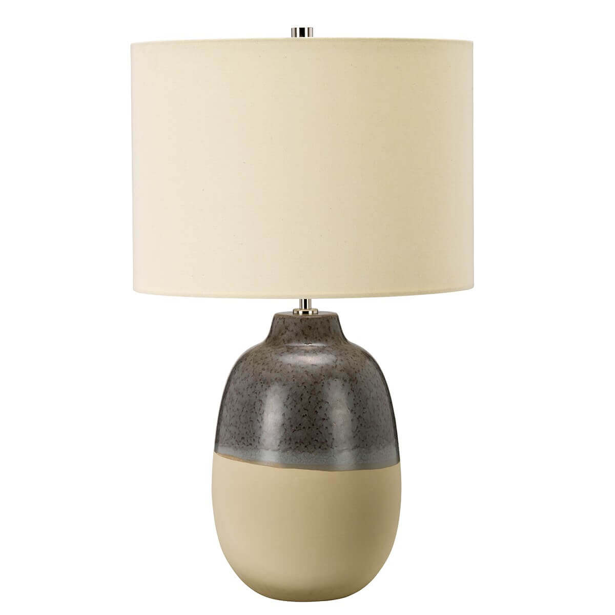 Lampe à poser Grange Park grise et marron, céramique
