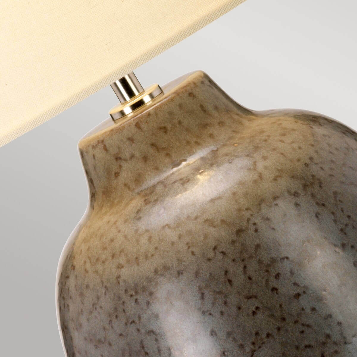 Lampe à poser Grange Park grise et marron, céramique