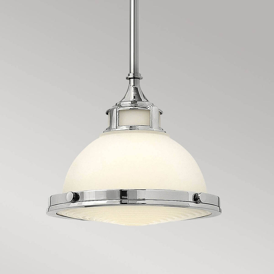 Suspension Amelia chromée, verre, Ø 29,2 cm