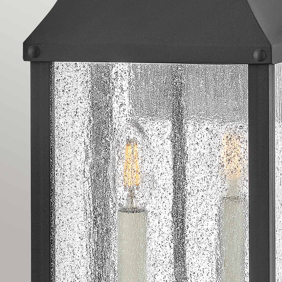 Applique extérieure Beacon Hill 2 lumières noire, verre, H 58,4 cm