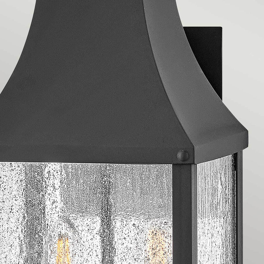 Applique extérieure Beacon Hill 2 lumières noire, verre, H 58,4 cm