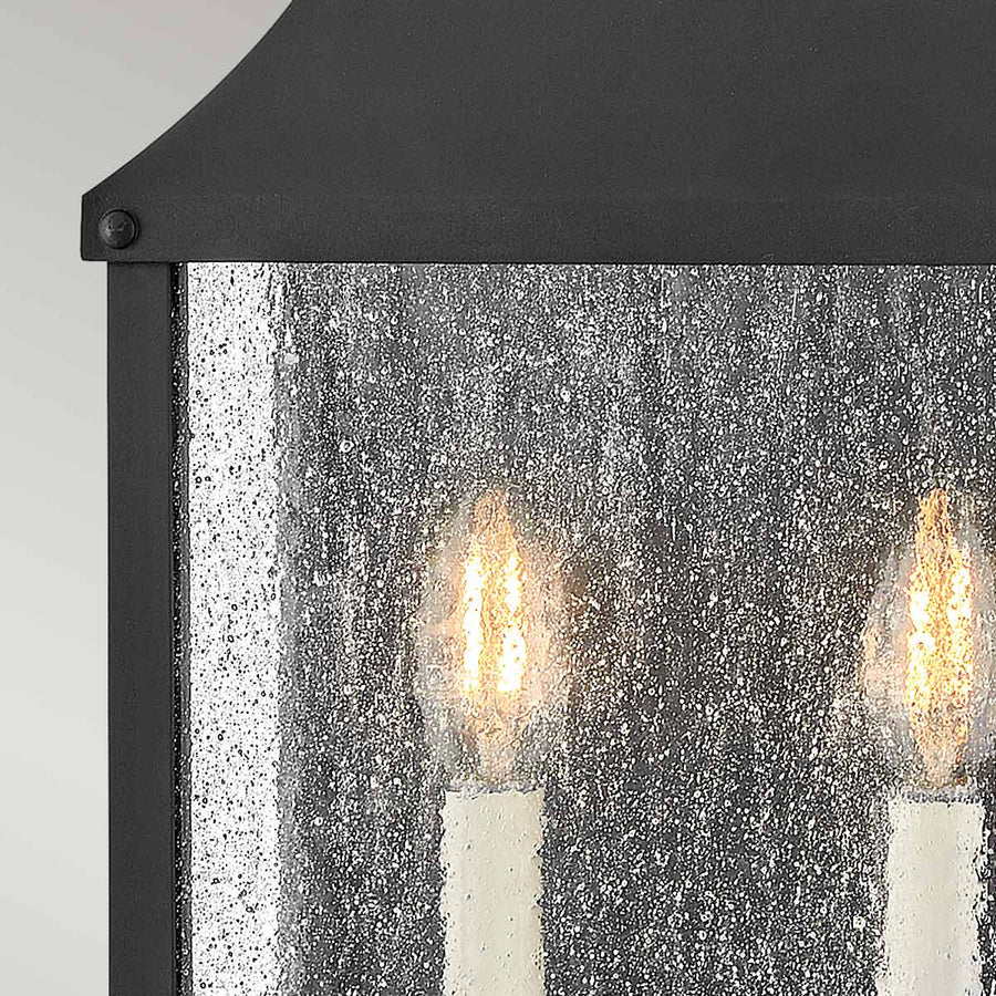 Applique extérieure Beacon Hill 2 lumières noire, verre, H 43,9 cm