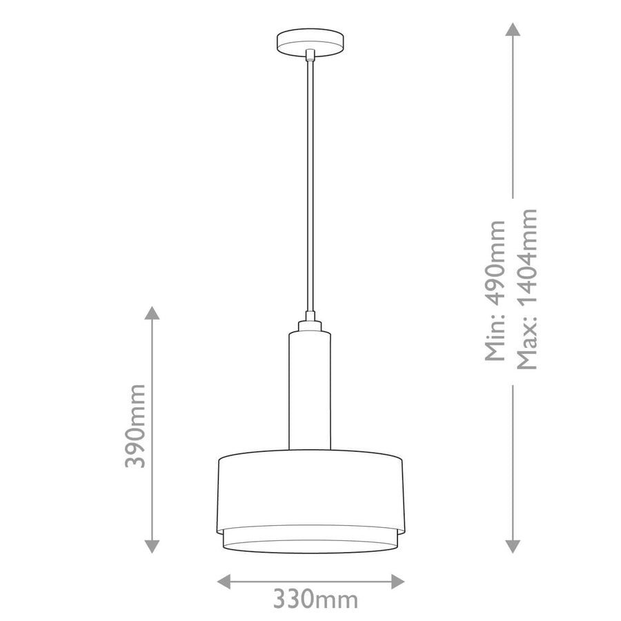 Suspension Cedric 2 lumières noire et opale, verre