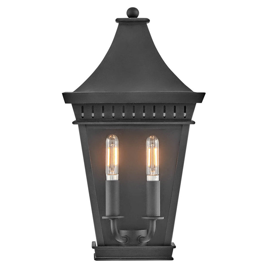 Applique extérieure Chapel Hill 2 lumières noire, verre