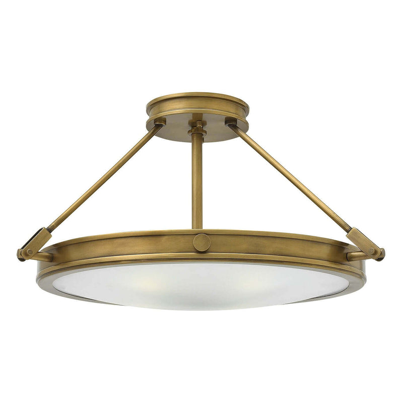 Plafonnier Collier 4 lumières laiton, verre
