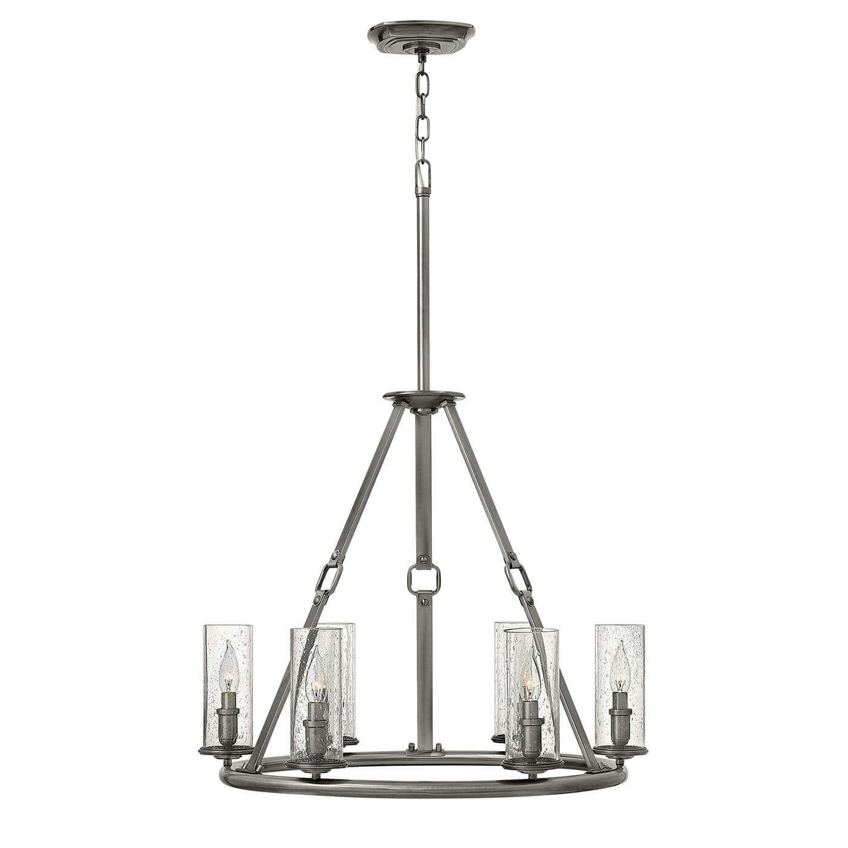 Lustre Dakota 6 lumières nickel, verre