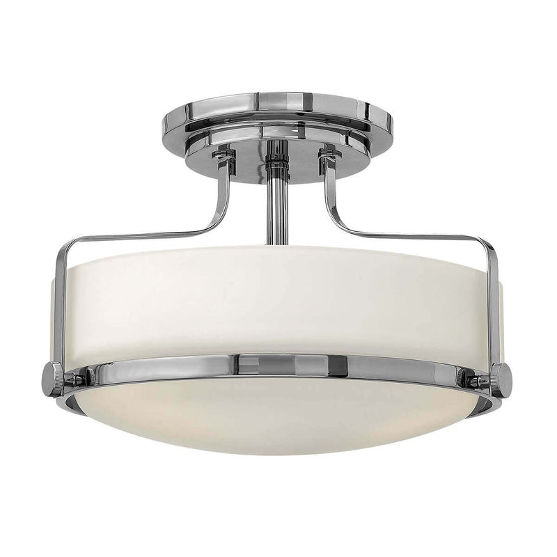 Plafonnier Harper 3 lumières chromé, verre, Ø 36,6 cm