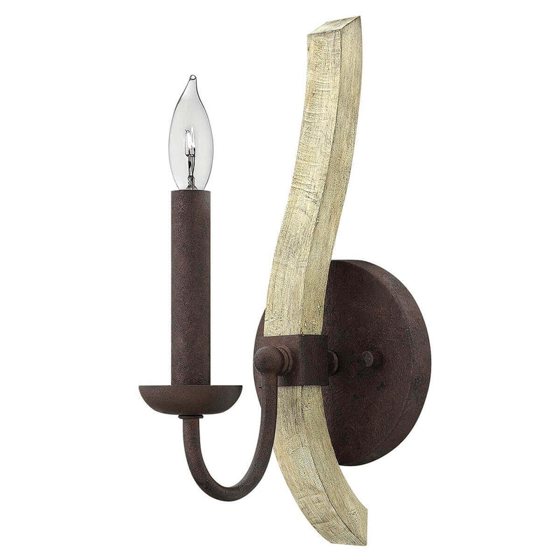 Applique murale Middlefield rouille, bois massif