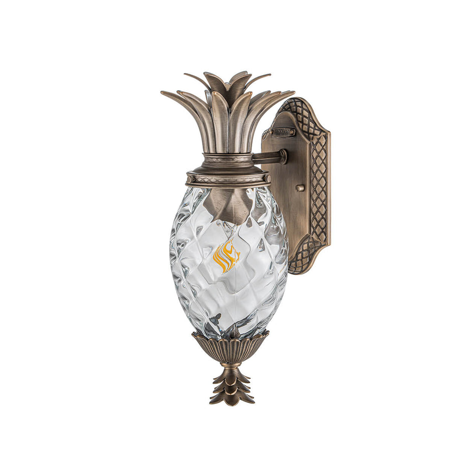 Applique extérieure Plantation bronze, verre, H 35,6 cm
