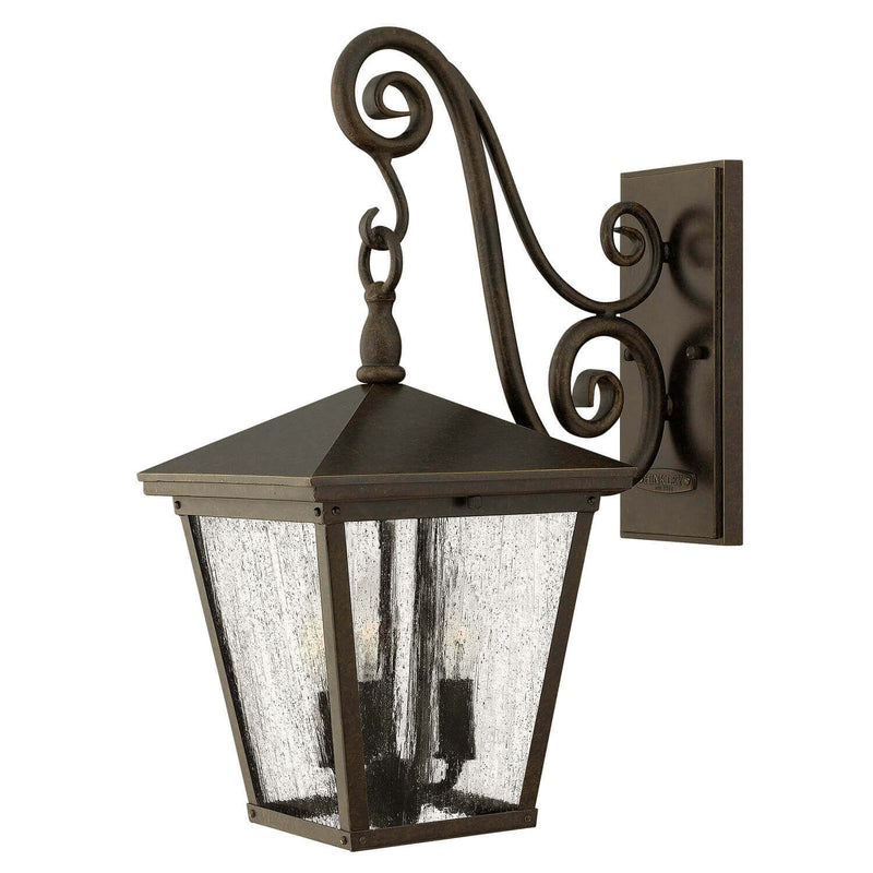 Applique extérieure Trellis 3 lumières bronze, verre