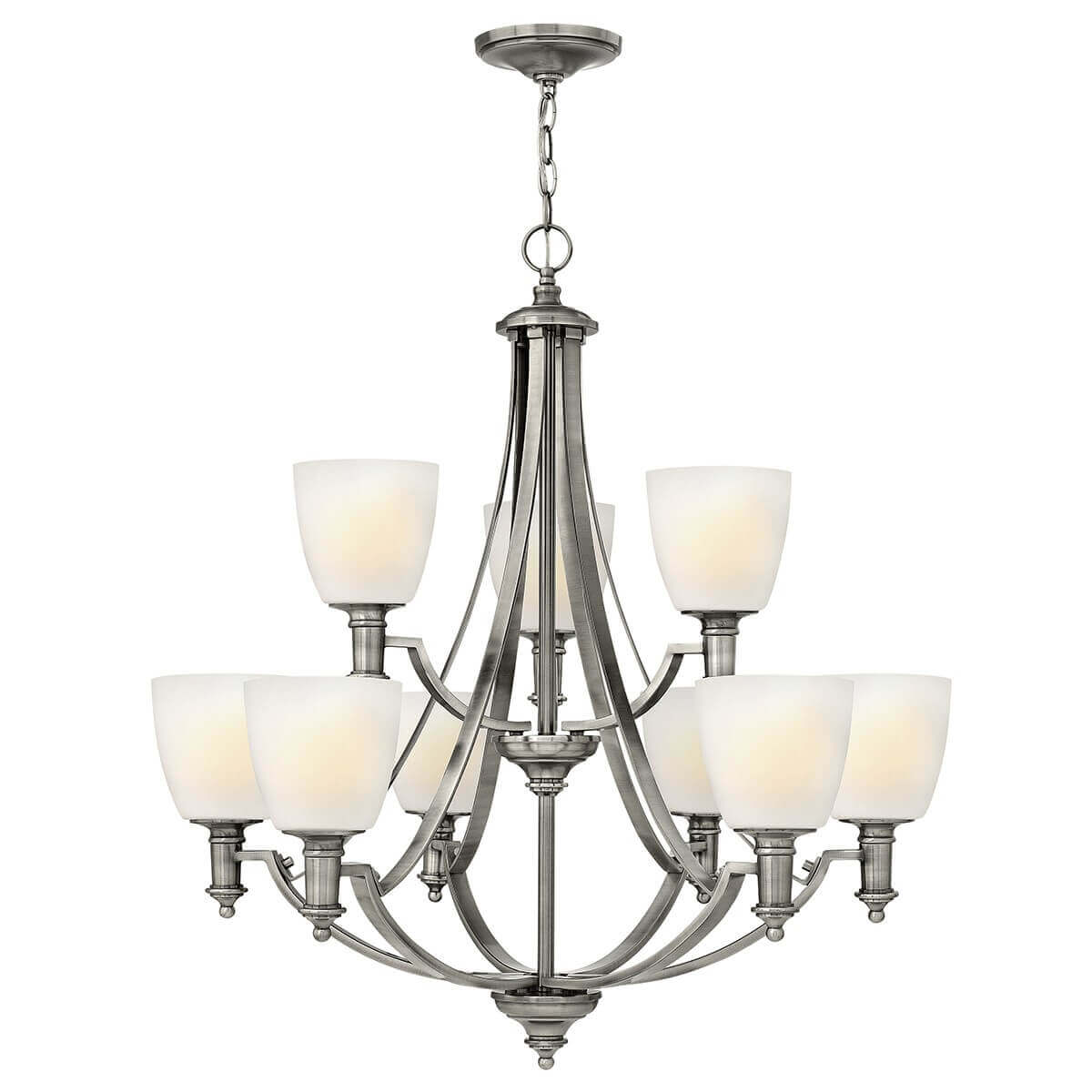 Lustre Truman 9 lumières nickel, verre