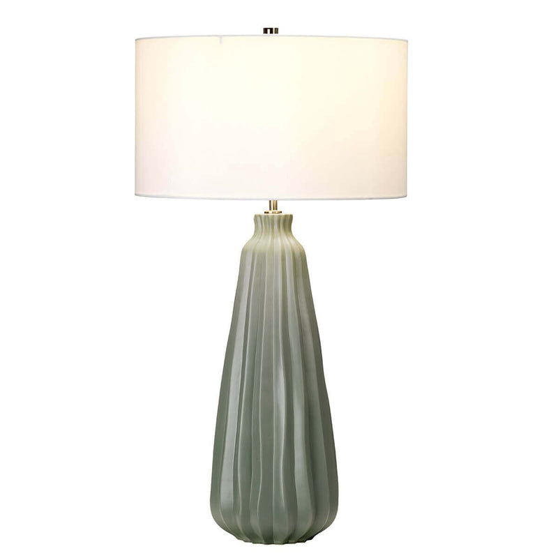 Lampe à poser Kew verte et blanche, céramique