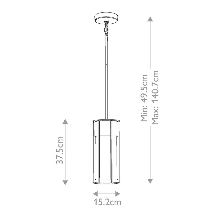 Suspension extérieure Camillo noire, verre