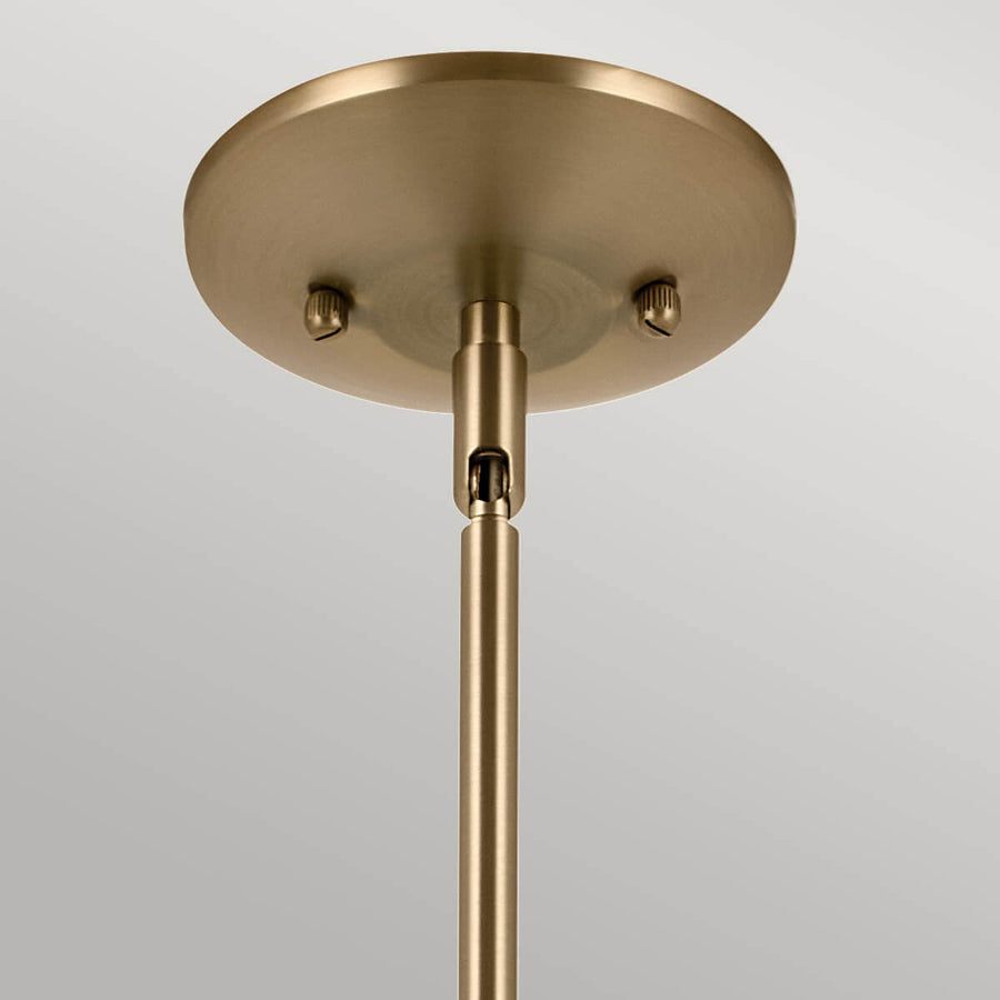 Détail de la rosace circulaire en bronze brossé avec vis apparentes