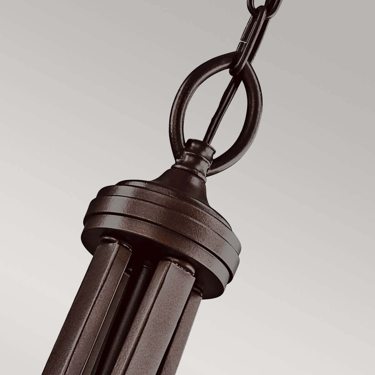 Suspension Lacey 4 lumières bronze et rouille, verre