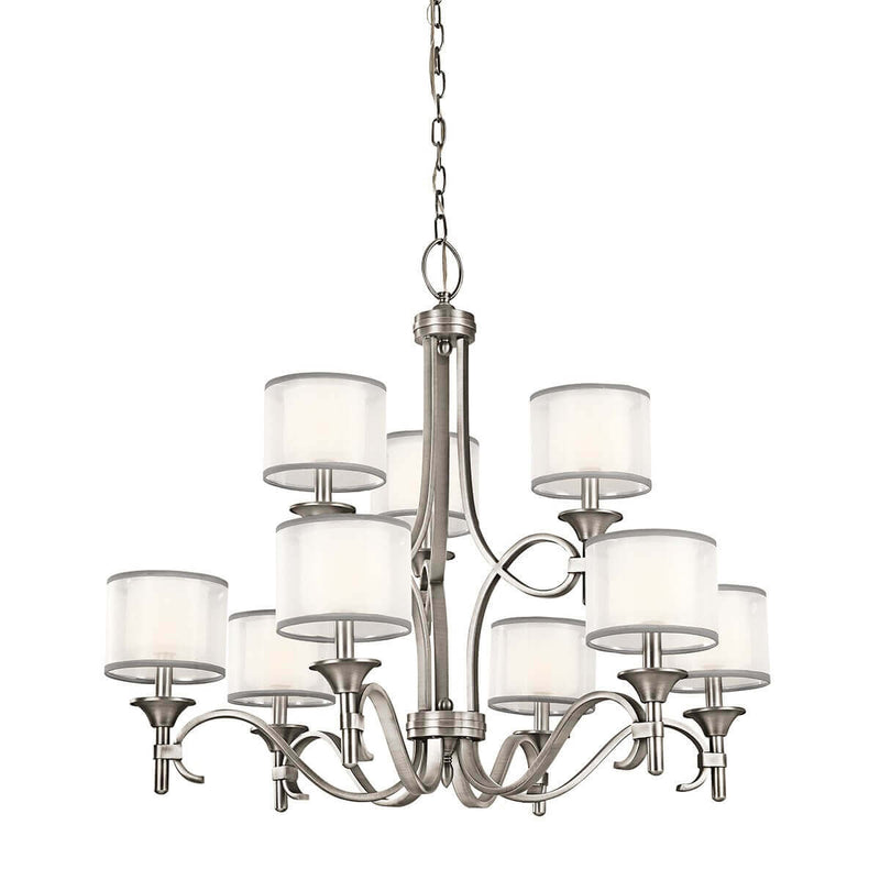 Lustre Lacey 9 lumières blanc, verre