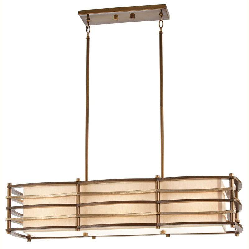 Lustre Moxie 3 lumières bronze, verre