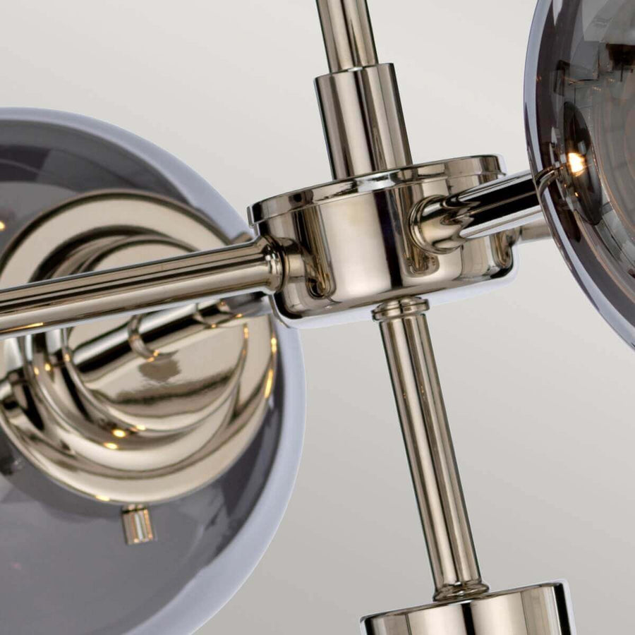 Lustre Kula 5 lumières nickel poli, verre