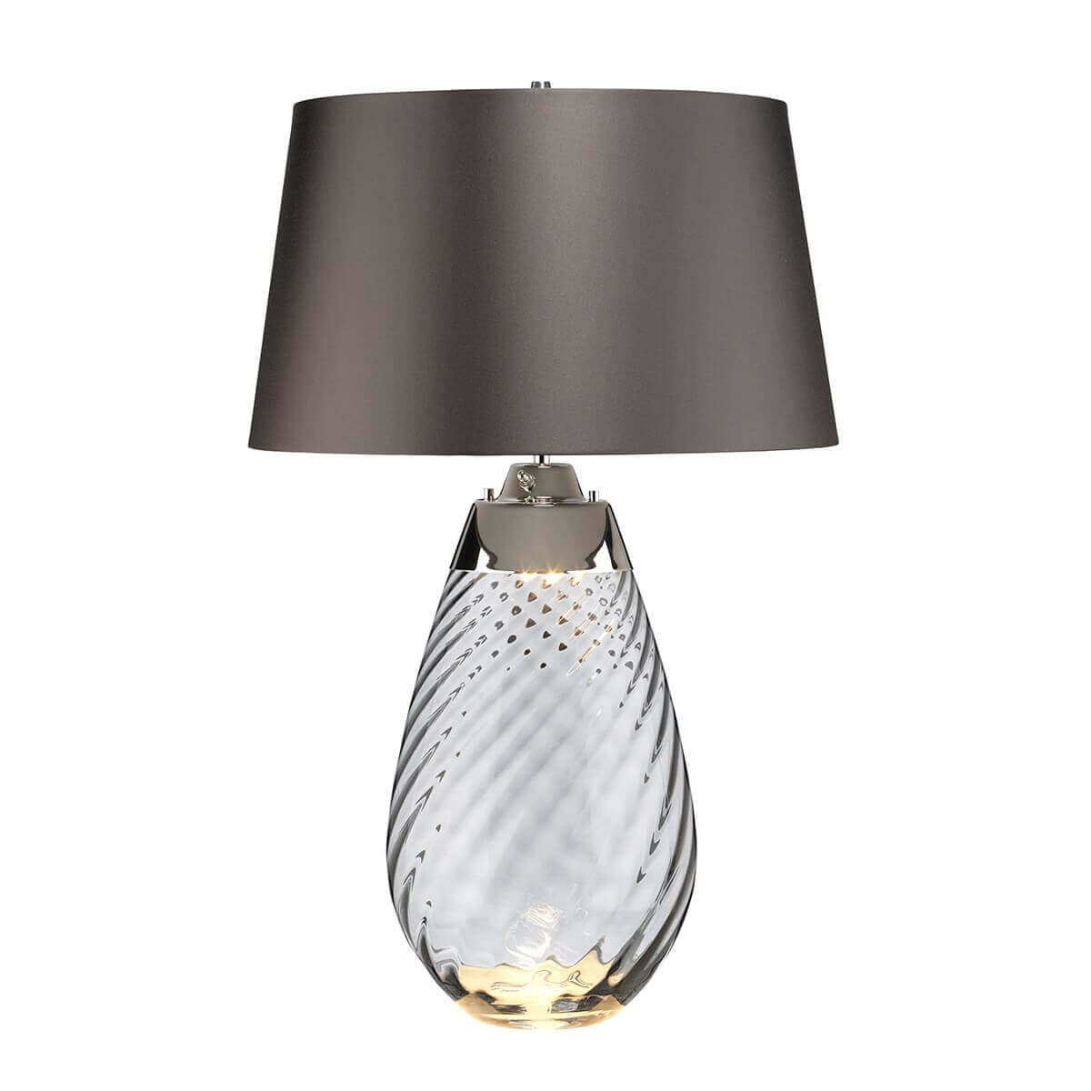Lampe à poser Lena fumée, verre, H 74 cm