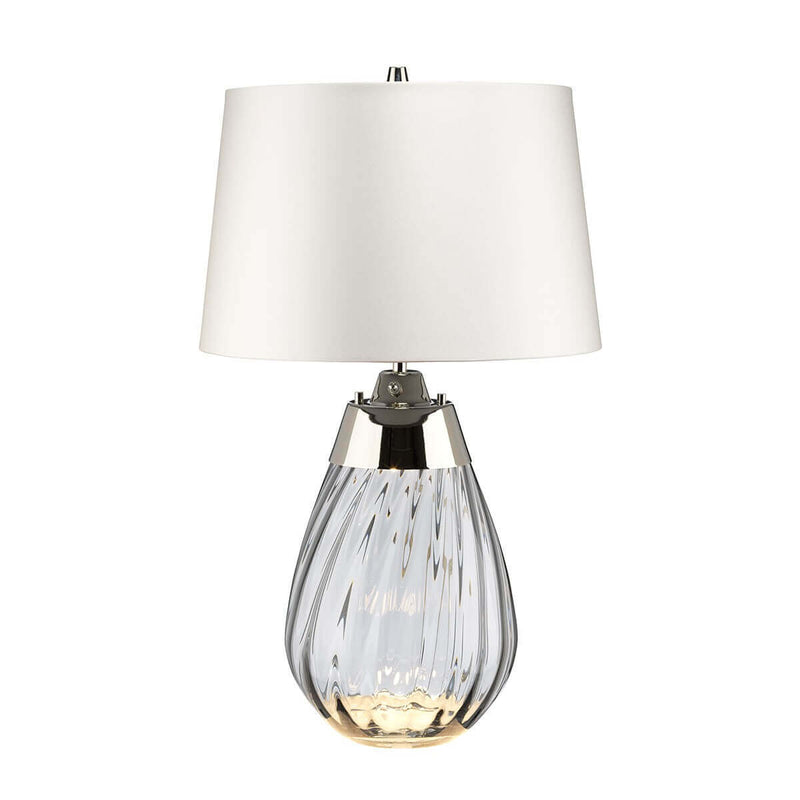 Lampe à poser Lena fumée et grise, verre, H 60,5 cm