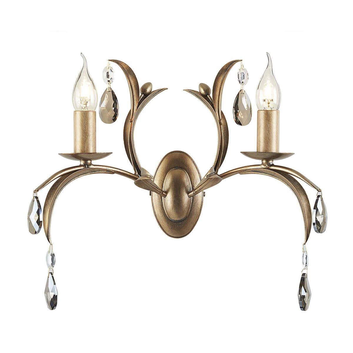 Applique murale Lily 2 lumières bronze, verre