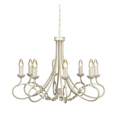 Lustre Olivia 8 lumières crème et doré