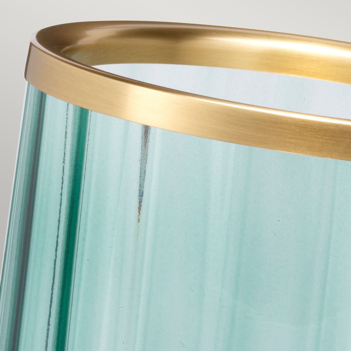 Lampe à poser Arno laiton vieilli et verte, verre