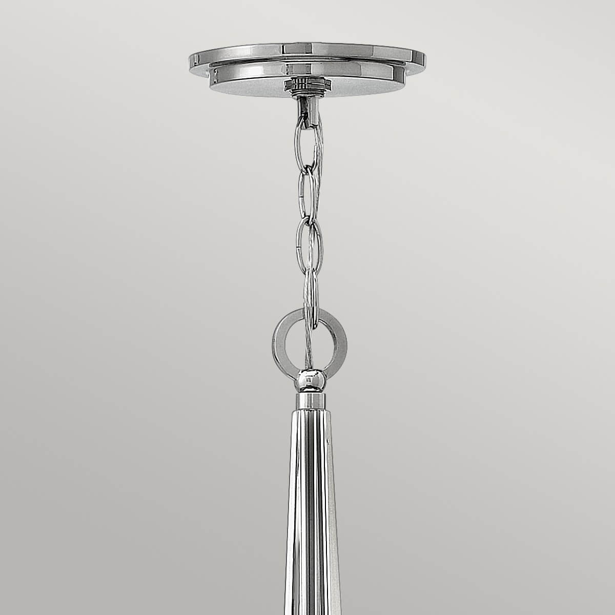 Suspension Ascher 3 lumières nickel poli et noire, cristal