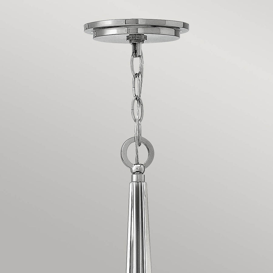 Suspension Ascher 3 lumières nickel poli et noire, cristal