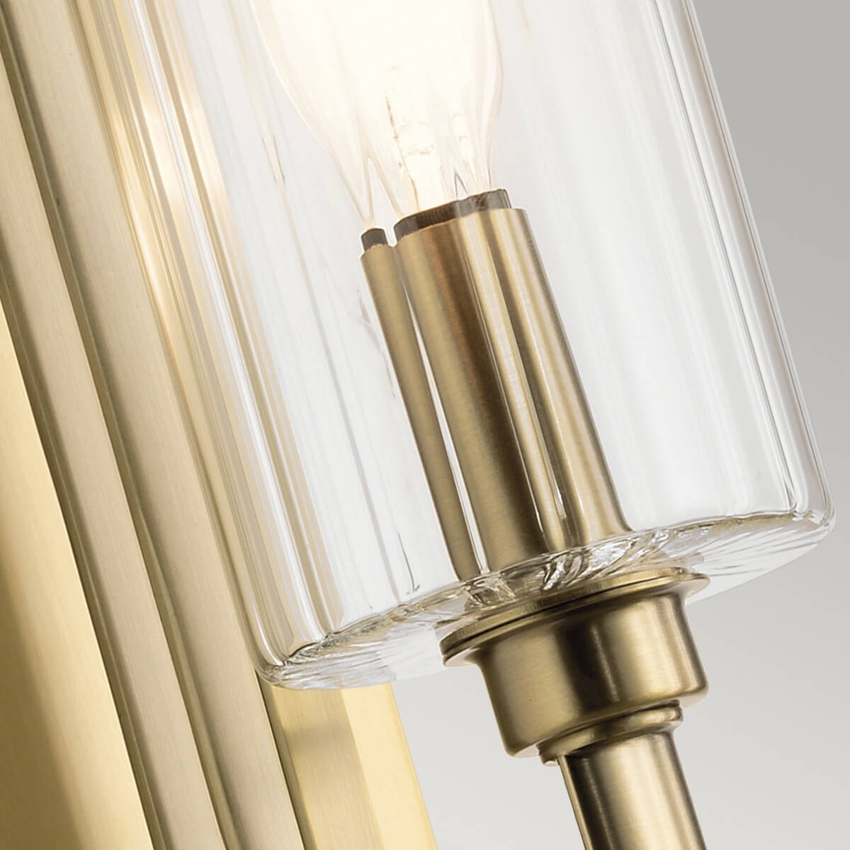 Applique murale Kimrose bois et laiton, verre