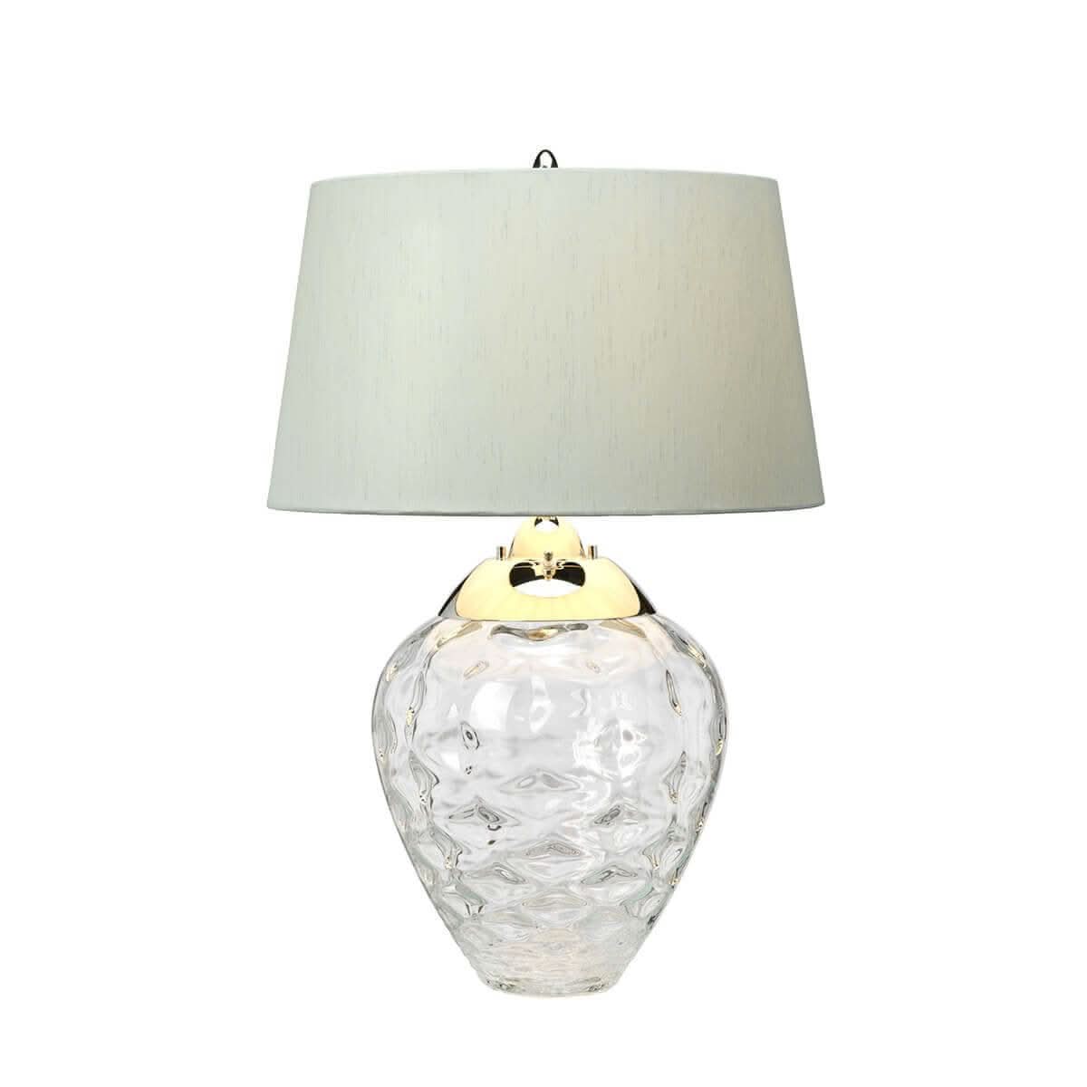 Lampe à poser Samara nickel poli et bleu, verre, H 71,5 cm