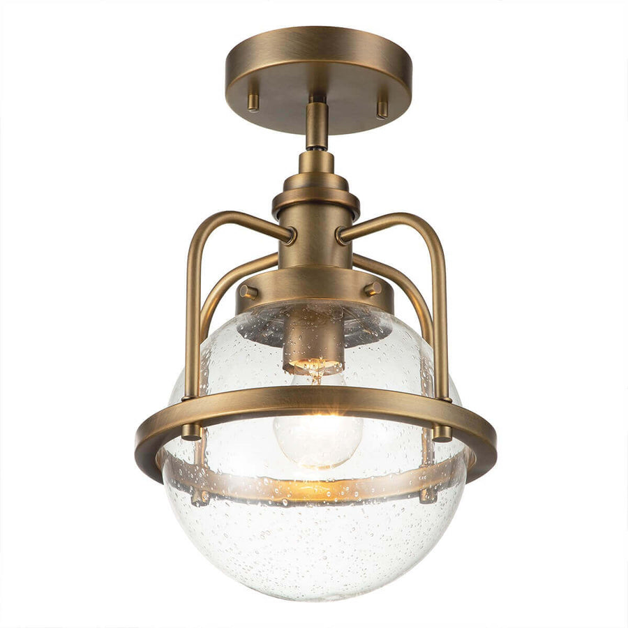 Suspension extérieure Triocent bois et laiton, verre