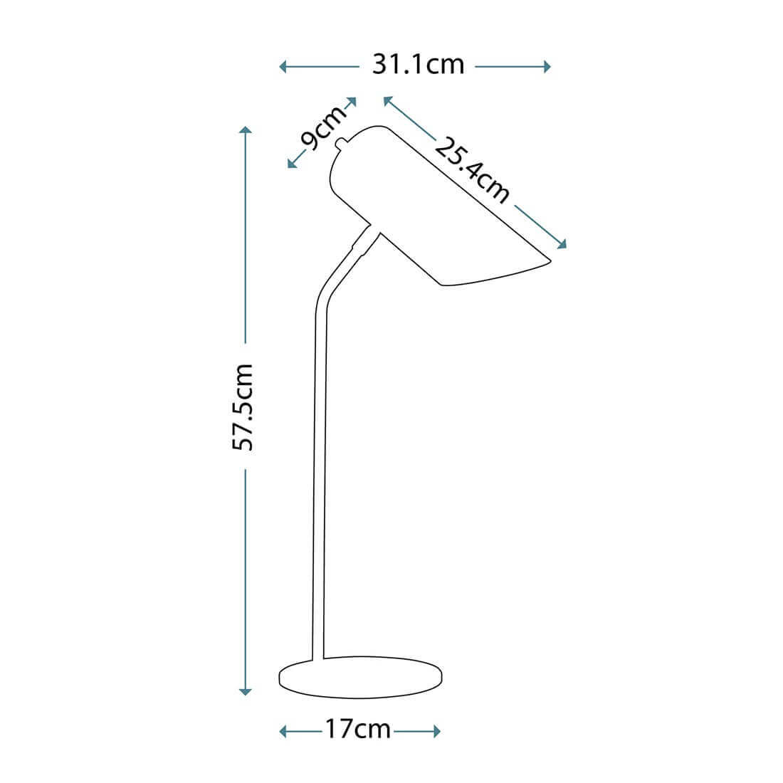 Lampe à poser Quinto grise foncé