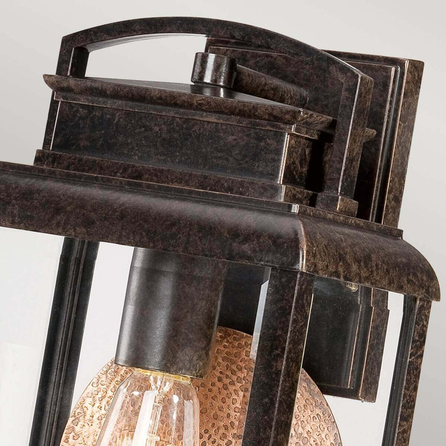 Applique extérieure Byron bronze, verre, H 36,8 cm