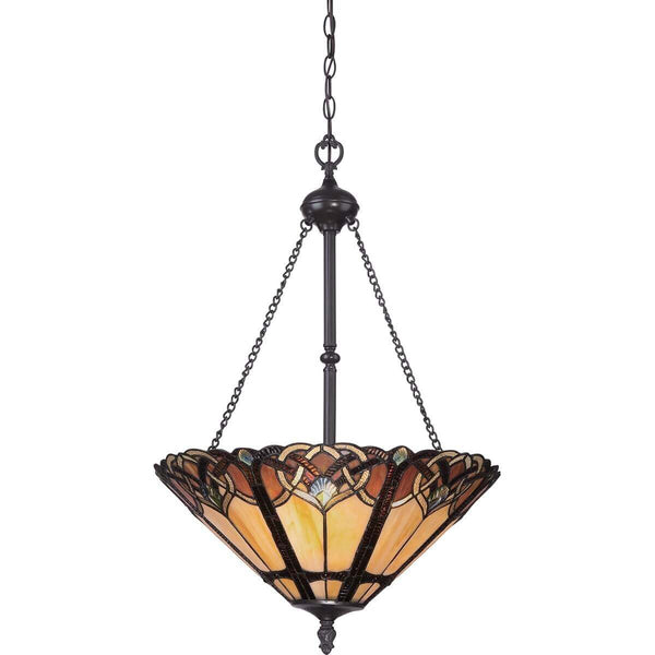 Suspension Cambridge 3 lumières bronze, verre