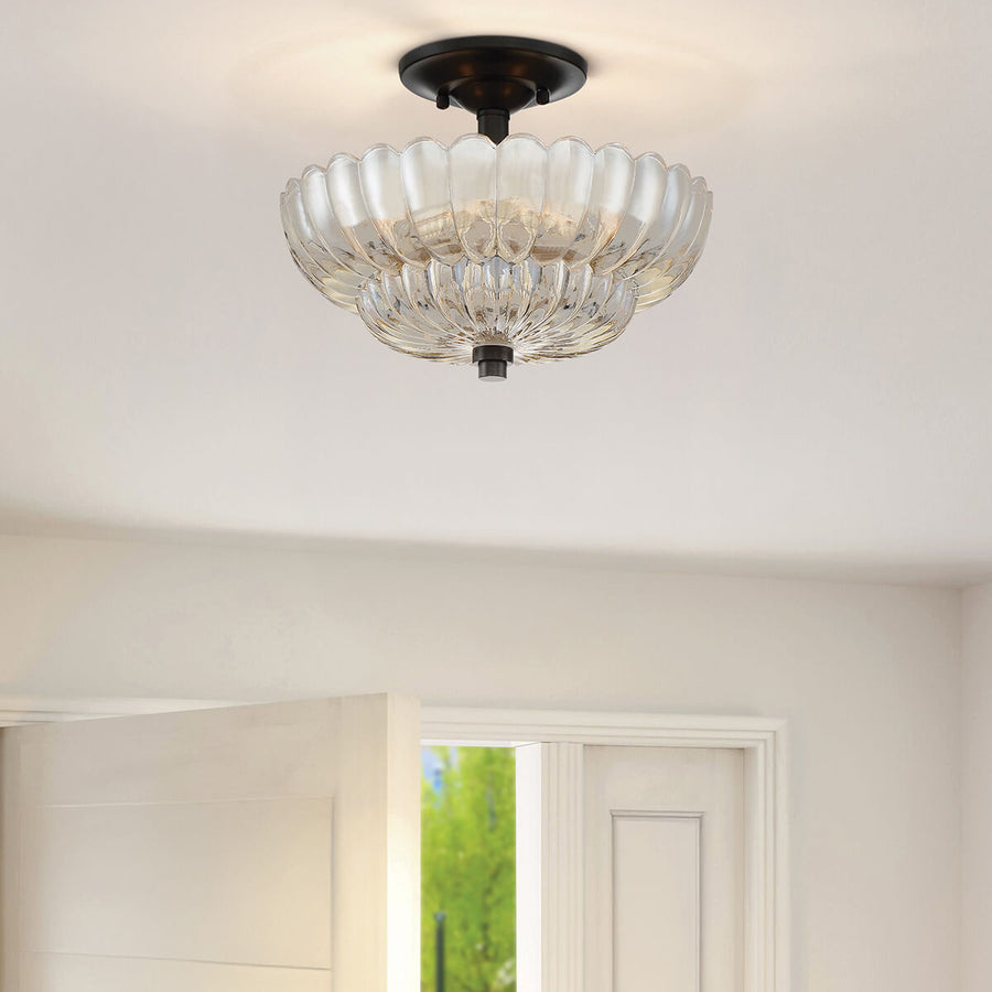 Plafonnier Whitecap 3 lumières ambré, verre