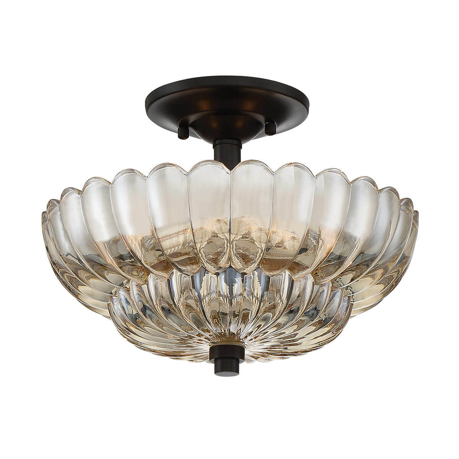 Plafonnier Whitecap 3 lumières ambré, verre