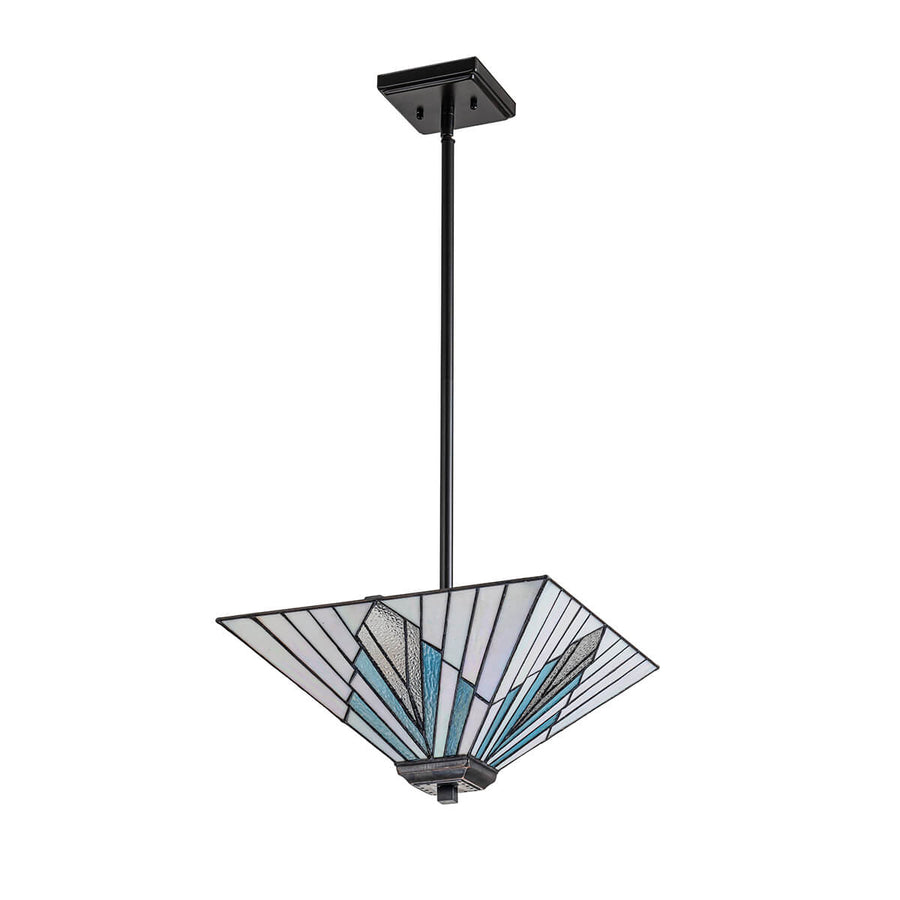 Suspension Alderley 2 lumières bronze, verre